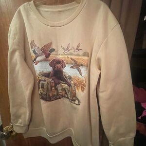 Men's Cream Sweater with Hunting Dog Print